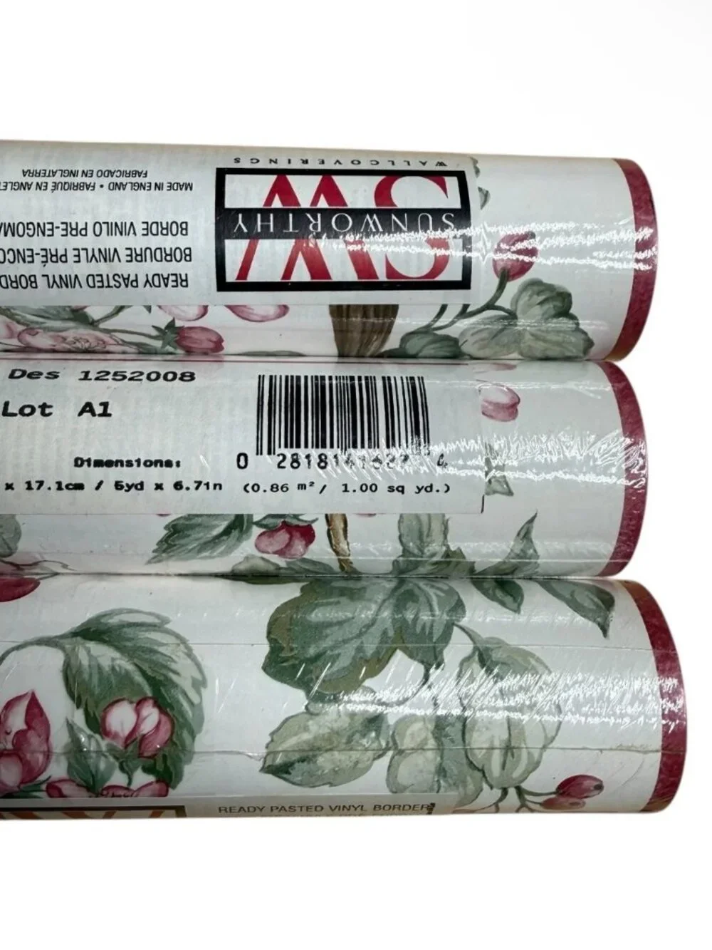Sunworthy Vintage Wallpaper Border Birds Nest Floral Vines 15 yards 3 Rolls NEW